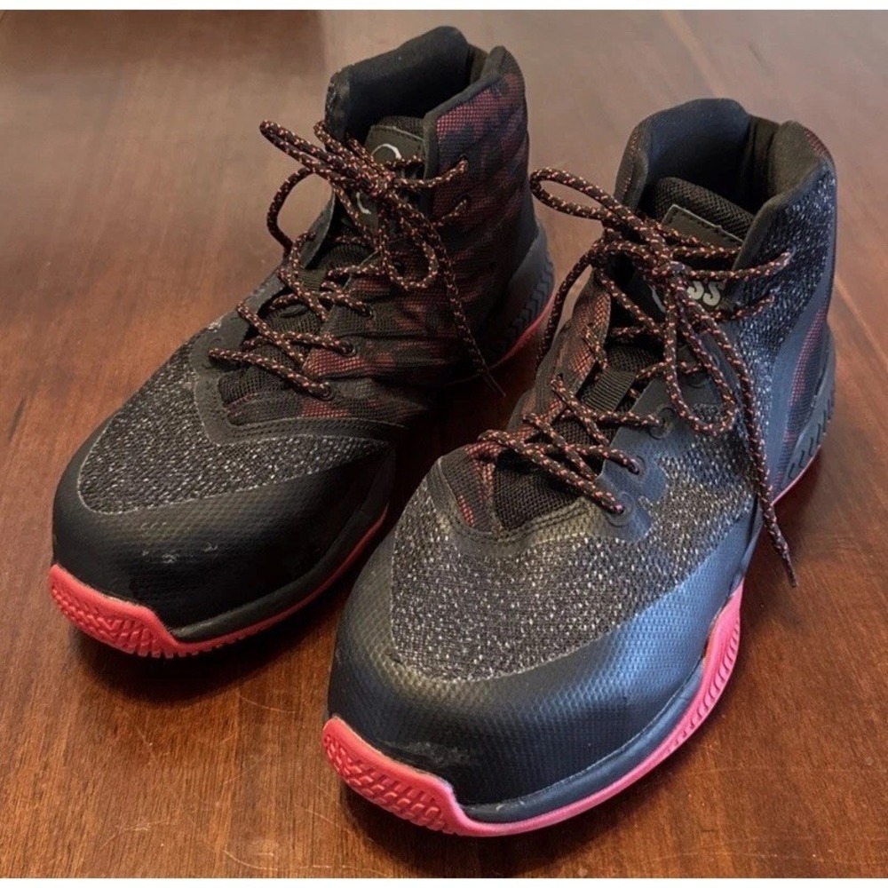 HOSS 50152 Men's 8.5 D Safety Work Shoes ASTM‎ F2413-18 Composite Toe Black Red